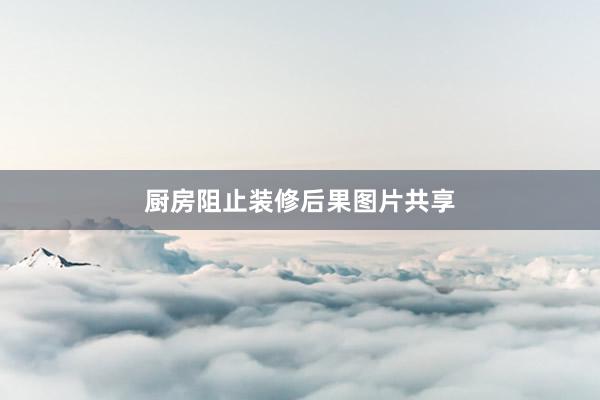 厨房阻止装修后果图片共享